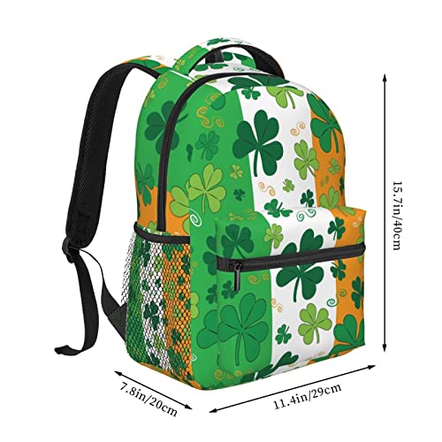 Juoritu St. Patrick's Day Backpacks, Laptop Backpacks for Travel Work Gifts, Lightweight Bookbags for Men and Women