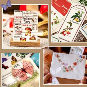 12 Sheets Rub on Transfers for Furniture Crafts Vintage Rub On Transfer Stickers Flower Plant Mushroom Butterfly Berry Stickers for Wood Fabric Furniture Decals for Home Office Scrapbooking Journals