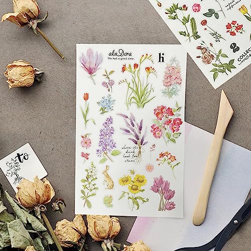 12 Sheets Rub on Transfers for Furniture Crafts Vintage Rub On Transfer Stickers Flower Plant Mushroom Butterfly Berry Stickers for Wood Fabric Furniture Decals for Home Office Scrapbooking Journals