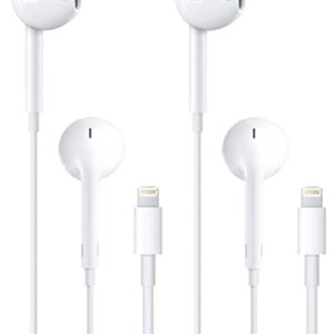 Case Logic Apple Earbuds Headphones Wired Lightning Connector,2 Pack [Apple MFi Certified](Built-in Microphone & Volume Control) iPhone Earphones iPhone 14/13/12/SE/11/XR/XS/X/8/7-All iOS, White