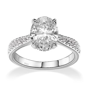 elio passero engagement rings,s925 sterling silver solitaire 3ct cz engagement rings round/oval/pillow-shaped/rectangular promise engagement wedding bands with side stones for women couple rings size4-10