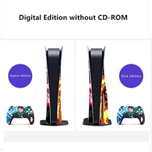 Stickers for PS5 Digital Version Anime Console and Controller Cover Vinyl Skins Wraps for Playstation 5