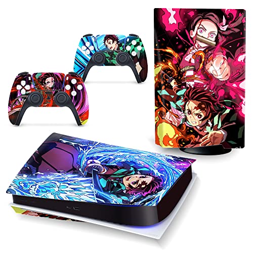 Stickers for PS5 Digital Version Anime Console and Controller Cover Vinyl Skins Wraps for Playstation 5
