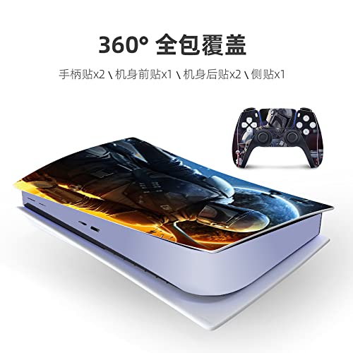 Vinyl Stickers for Playstation 5 Console and Controller Skins,Digital Version, Wrap Decal Cover Protective Accessories Style E