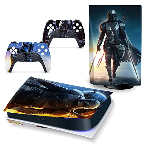 Vinyl Stickers for Playstation 5 Console and Controller Skins,Digital Version, Wrap Decal Cover Protective Accessories Style E