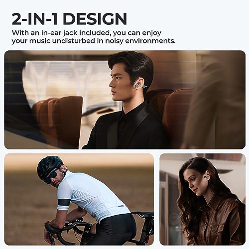 fojep 3-in-1 Bone Conduction Headphones for Swimming/Waterproof, Open Ear Bluetooth Headphones, Wireless Earphones Sport Earbuds with Built-in MP3 Player 32G Memory for Running, Cycling, Hiking, Gym