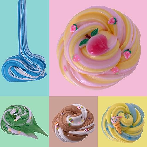 15 Packs Butter Slime Kit,Non Sticky,Super Soft Sludge Toy,Birthday Gifts for Kids,DIY Butter Slime Party Favor for Girls & Boys