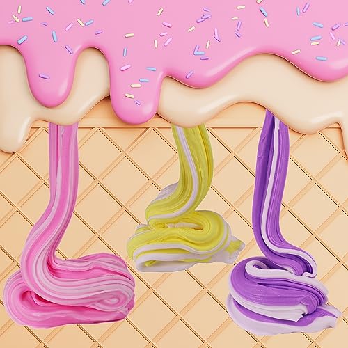 15 Packs Butter Slime Kit,Non Sticky,Super Soft Sludge Toy,Birthday Gifts for Kids,DIY Butter Slime Party Favor for Girls & Boys