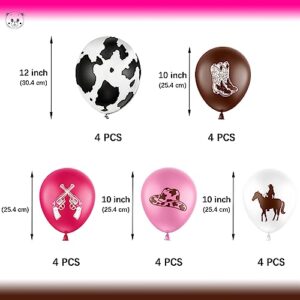 KARAQY Cowgirl Balloons Garland Kit, Hot Pink Boots Disco Ball Horse Foil Balloons for Bachelorette Party, Disco Party Birthday Baby Shower Bridal Shower Wedding Supplies