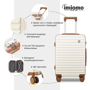 imiono Luggage Sets 3 Piece,Hardside Suitcase Set with Spinner Wheels,Lightweight Travel Carry on Luggage set Clearance with TSA Lock（20/24/28,White）