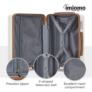 imiono Luggage Sets 3 Piece,Hardside Suitcase Set with Spinner Wheels,Lightweight Travel Carry on Luggage set Clearance with TSA Lock（20/24/28,White）