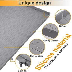 MHHA Under Sink Mat for Kitchen Waterproof, 34" × 22" Silicone Bathroom Sink Mat, under sink Liner drip tray and protectors for bottom of kitchen sink, Fits 36'' Stand Cabinets (Grey)