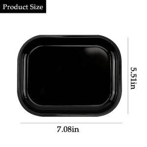 Metal Tray with Soft Magnetic Lid Black Tray with Spill Proof Cover Small Mini Rolling Trays Storage for Home or On-The-Go