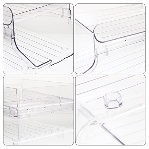 UPKOCH Stackable Refrigerator Organizer Bins Soda Can Dispenser Beverage Drink Holder Clear Plastic Canned Food Pantry Storage Rack for Fridge Freezer Kitchen Countertop Cabinet