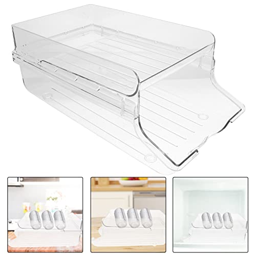 UPKOCH Stackable Refrigerator Organizer Bins Soda Can Dispenser Beverage Drink Holder Clear Plastic Canned Food Pantry Storage Rack for Fridge Freezer Kitchen Countertop Cabinet