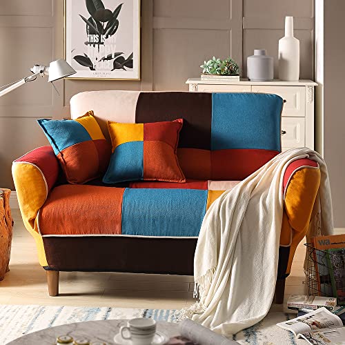 P PURLOVE Modern Loveseat Sleeper Sofa Couch,Convertible Futon Sofa Bed with Adjustable Armrest and Backrest,Upholstery Recliner Sofa Couch with 2 Pillows for Dorm,Home Office