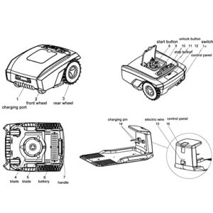 Automatic Robotic Lawn Mower, App Control, with Virtual Boundaries, Ultra-Quiet, Route Plan, Automatic Charging, for Small to Medium Yards