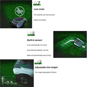 Automatic Robotic Lawn Mower, App Control, with Virtual Boundaries, Ultra-Quiet, Route Plan, Automatic Charging, for Small to Medium Yards