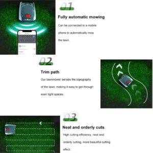 Automatic Robotic Lawn Mower, App Control, with Virtual Boundaries, Ultra-Quiet, Route Plan, Automatic Charging, for Small to Medium Yards