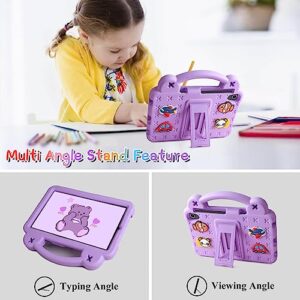 VOFUOE for TCL Tab 8 LE Tablet Case with Shoulder Straps Stand Handle DIY Accessories for Kids, EVA Shockproof Cover for TCL Tab 8 LE (9137W)/ TCL Tab 8 WiFi(9132X) 8.0 Inch 2023-Purple