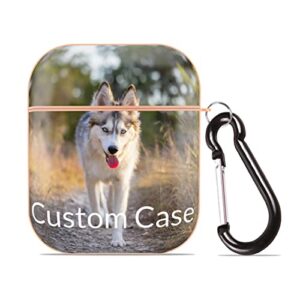custom case for apple airpod - personalized case compatible with airpods 1 & 2 with keychain, custom your photo/text/name, shock absorption, personalized gift for men and women