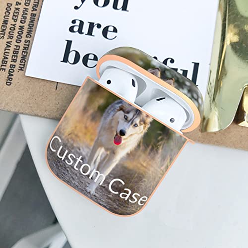 Custom Case for Apple AirPod - Personalized Case Compatible with AirPods 1 & 2 with Keychain, Custom Your Photo/Text/Name, Shock Absorption, Personalized Gift for Men and Women