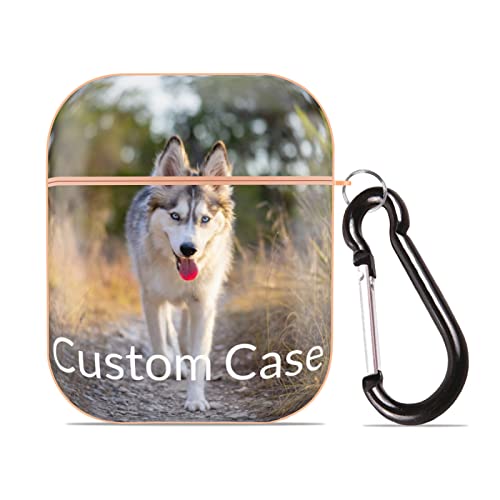 Custom Case for Apple AirPod - Personalized Case Compatible with AirPods 1 & 2 with Keychain, Custom Your Photo/Text/Name, Shock Absorption, Personalized Gift for Men and Women