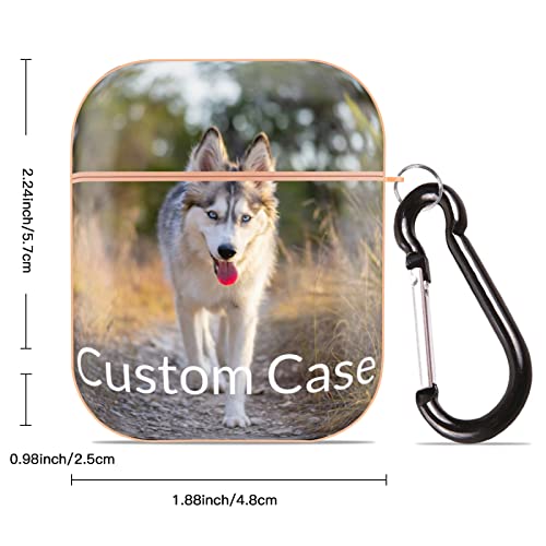 Custom Case for Apple AirPod - Personalized Case Compatible with AirPods 1 & 2 with Keychain, Custom Your Photo/Text/Name, Shock Absorption, Personalized Gift for Men and Women