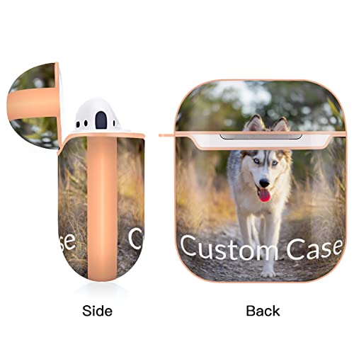Custom Case for Apple AirPod - Personalized Case Compatible with AirPods 1 & 2 with Keychain, Custom Your Photo/Text/Name, Shock Absorption, Personalized Gift for Men and Women