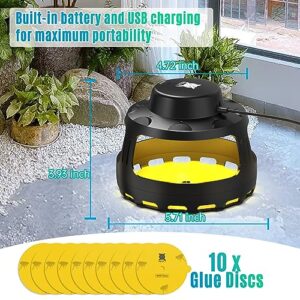 X-PEST Flea Traps for Inside Your Home, USB Rechargable Flying Insect Trap Indoor for Fleas Gnats Flies Moth Mites Bugs Fruit Flies Mosquitoes with 10 Refills