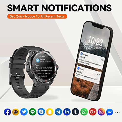 EIGIIS Smart Watch for Men Women HD Fitness Watch with Heart Rate Blood Oxygen Monitor Sleep Tracker Pedometer Activity Tracker Smartwatch Compatible with iPhone Android Phones