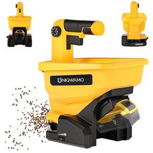 uniqwamo handheld power spreader for dewalt 20v/60v li-ion battery, available year-round, grass seeds, rock salt and de-icer out-doors(battery not included)