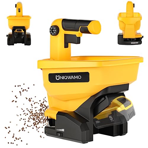 Uniqwamo Handheld Power Spreader for Dewalt 20V/60V Li-ion Battery, Available Year-Round, Grass Seeds, Rock Salt and De-icer Out-Doors(Battery not Included)