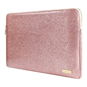 laptop sleeve bag 13 inch compatible with macbook pro 13.3, macbook air 13.9, surface 3/4/5/6/7, cute carrying laptop case cover for women-rose gold