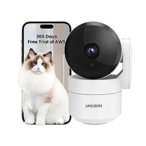 indoor home security camera, 1080p wifi pet camera for dog/cat monitor,360 pan&tilt, privacy mode, micro sd card & us cloud storage, 2-way audio, google assistant & alexa support (wired camera)