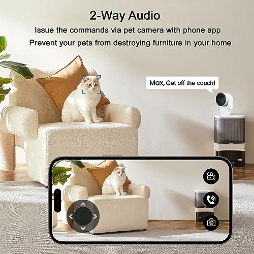 Indoor Home Security Camera, 1080P WiFi Pet Camera for Dog/Cat Monitor,360 Pan&Tilt, Privacy Mode, Micro SD Card & US Cloud Storage, 2-Way Audio, Google Assistant & Alexa Support (Wired Camera)