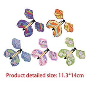 Esquirla 5X Clockwork Butterfly, Wind up Butterfly Toys, Novelty Fairies Flying Butterfly for Birthday Christmas Party Bag Fillers Decoration Surprise, Style C