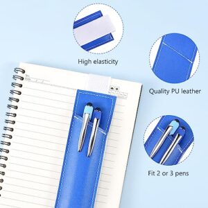 Jspupifip 4 Pieces Adjustable Elastic Pen Holder, Pen Holder for Notebook, Elastic Band Pencil Pouch, Detachable Pu Leather Pen Sleeve for Hardcover Journals, Notebooks(Red, Blue, Yellow, Green)