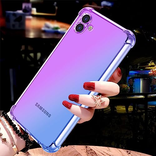 Ueokeird for Galaxy A04 Case, Samsung M13 5G SM-A045F Case, Clear Cute Gradient Phone Case Slim Anti Scratch Flexible TPU Cover Shockproof Protective Case for Samsung Galaxy A04 4G (Purple/Blue)