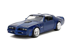 big time muscle 1:24 1977 pontiac firebird die-cast car, toys for kids and adults(metallic blue)