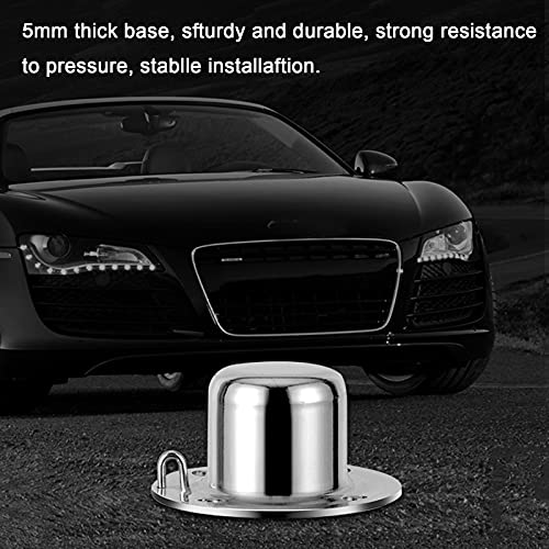 2 Pieces Parking Bollards Telescopic Stainless Steel Parking Space Lock with Reflective Padlock Parking Posts for Driveways 3m Plastic Chain