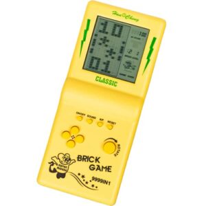 Nbguigdstr Retro Handheld Game Console,Brick Game Console,3.5-inch Large Screen Yellow Tank/Racing/Building Block Game,Built-in 23 Games