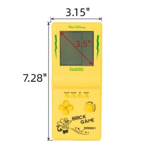 Nbguigdstr Retro Handheld Game Console,Brick Game Console,3.5-inch Large Screen Yellow Tank/Racing/Building Block Game,Built-in 23 Games