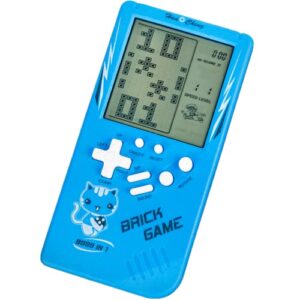 Nbguigdstr Brick Game Console,Retro Handheld Game Console,3.5-inch Large Screen Tank/Racing/Building Block Game,Built-in 23 Games(Blue)