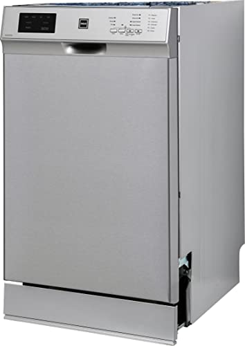 RCA RZ0381 Front Control-Built in FULLSIZE Dishwasher, 57 DBA, Stainless Steel, 18” WIDE, Stainless