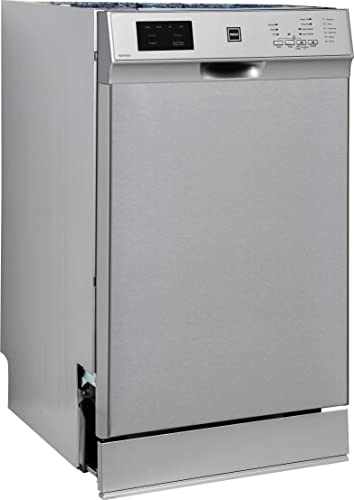 RCA RZ0381 Front Control-Built in FULLSIZE Dishwasher, 57 DBA, Stainless Steel, 18” WIDE, Stainless