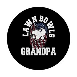 American Flag Fingerprint Patriotic Lawn Bowls Grandpa PopSockets Swappable PopGrip