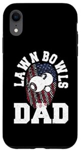 iphone xr american flag fingerprint patriotic sports lawn bowls dad case