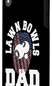 iPhone XR American Flag Fingerprint Patriotic Sports Lawn Bowls Dad Case