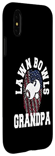 iPhone X/XS American Flag Fingerprint Patriotic Lawn Bowls Grandpa Case